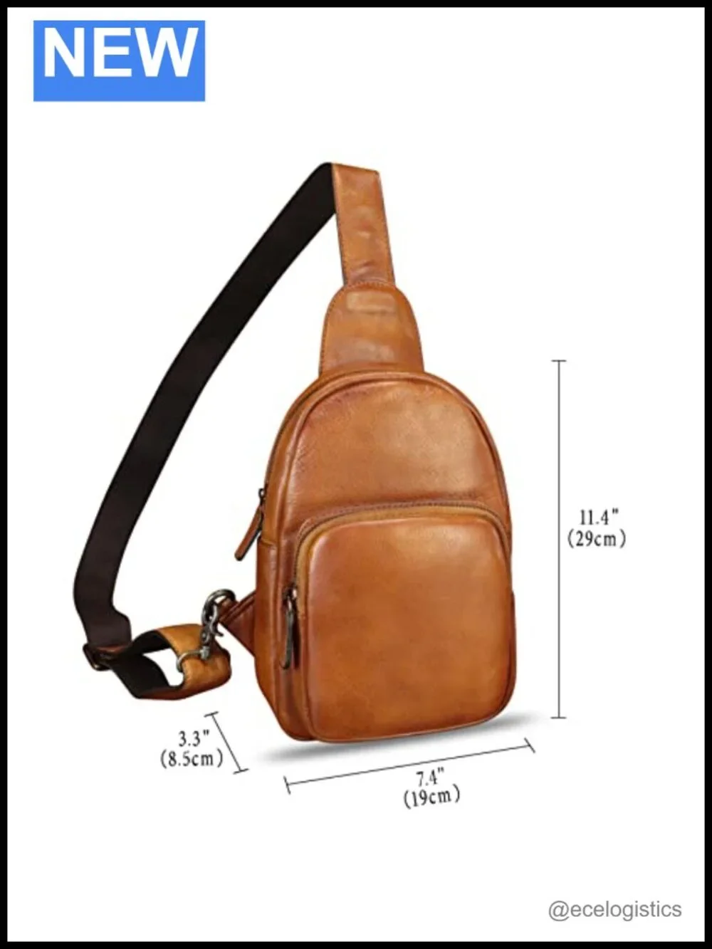 Genuine Leather Convertible Sling Backpack Crossbody Bag Cycling Daypack